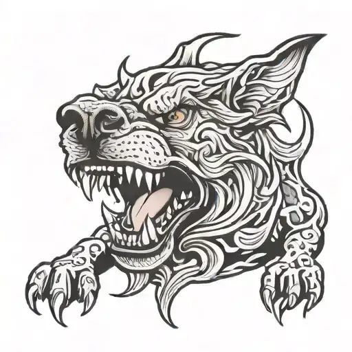 hell hound dog   tattoo design idea