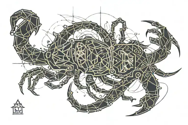 scorpion with rays coming off of it  tattoo design idea