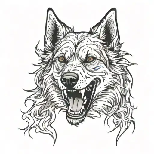 hell hound dog tattoo design idea