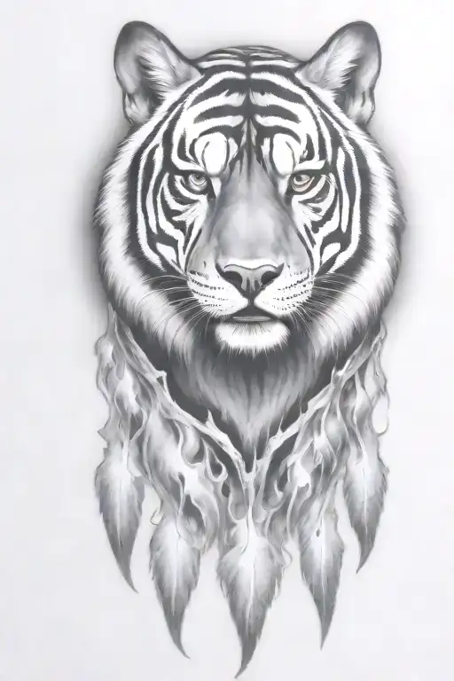 hell hound dog with flames   tattoo design idea