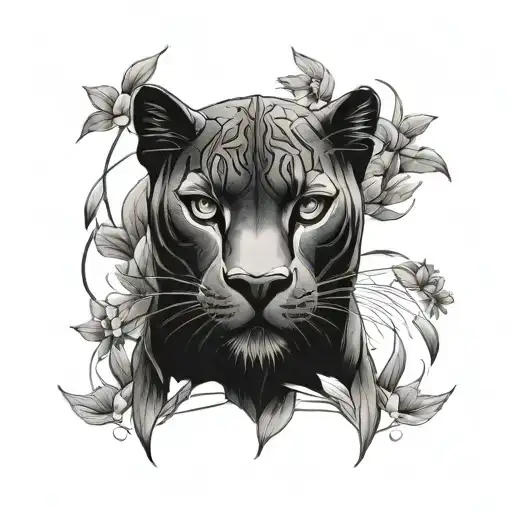 black black panther  tattoo design idea
