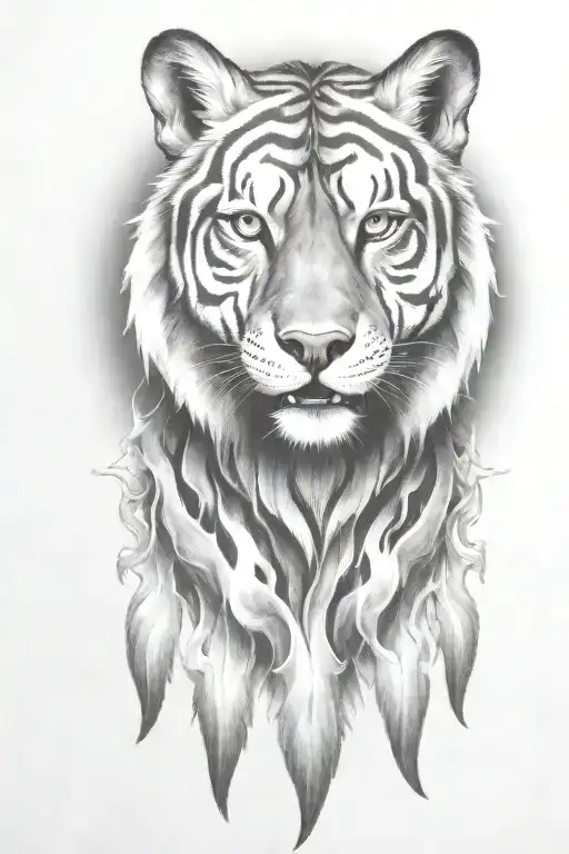 hell hound dog  with flames   tattoo design idea
