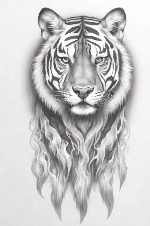 hell hound with flames coming downwards tattoo design idea