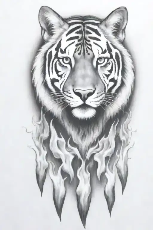 hell hound with flames  tattoo design idea