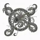 scorpio and cancer zodiac sign tattoo design idea