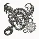 scorpio and cancer zodiac sign tattoo design idea