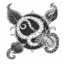 scorpio and cancer zodiac sign tattoo design idea