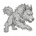 hell hound dog tattoo design idea