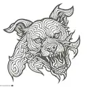 hell hound dog tattoo design idea
