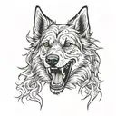 hell hound dog tattoo design idea