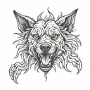 hell hound dog tattoo design idea