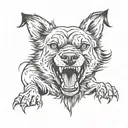 hell hound dog tattoo design idea