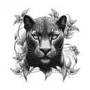 black black panther  tattoo design idea