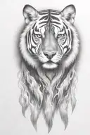 hell hound with flames coming downwards tattoo design idea