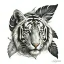white tiger with feathers   tattoo design idea