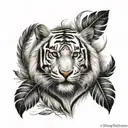 white tiger with feathers   tattoo design idea