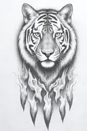 hell hound with flames  tattoo design idea