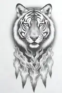 hell hound with flames  tattoo design idea