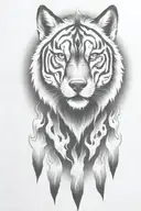 hell hound wolf   with flames coming downwards tattoo design idea