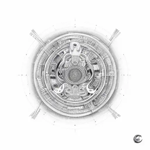 Quetzalcoatl con tezcatlipoca en ying yang tattoo design idea