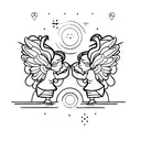 two angel  tattoo design idea
