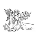 two angel  tattoo design idea