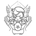 two angel  tattoo design idea