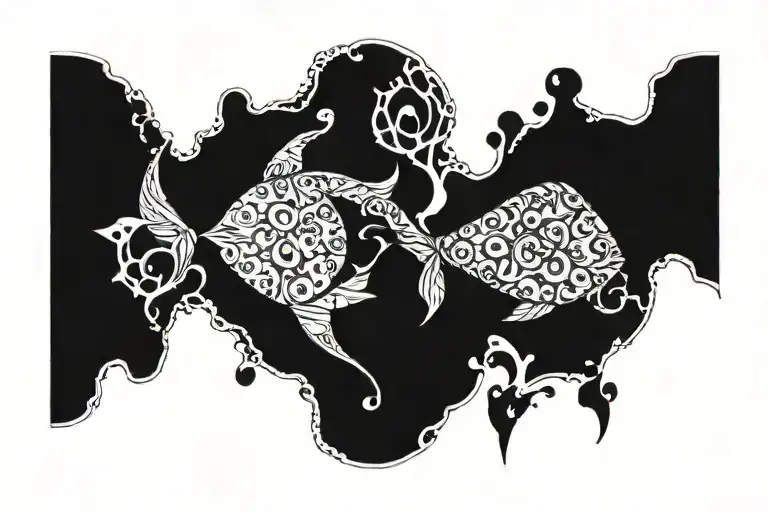  ichthys with outline of Persian map  tattoo design idea