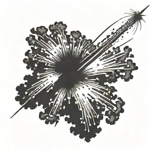 realistic fireworks exploding tattoo design idea