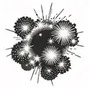 realistic fireworks exploding tattoo design idea