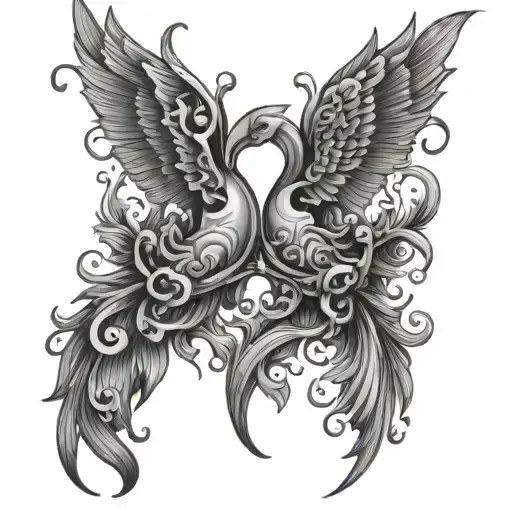 twin flame burns tattoo design idea