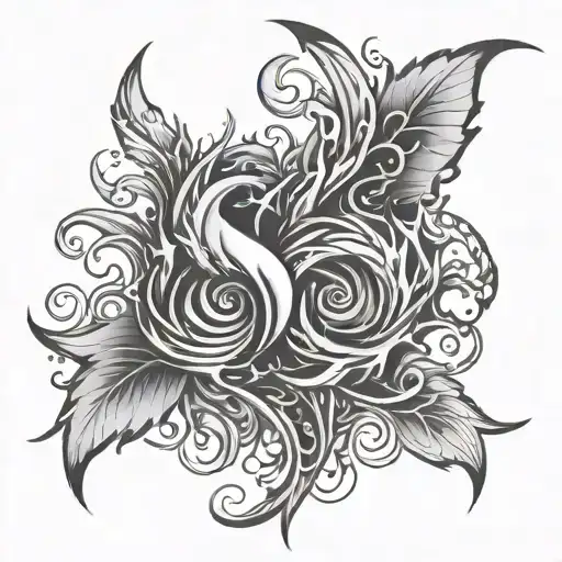 twin flame fire  tattoo design idea