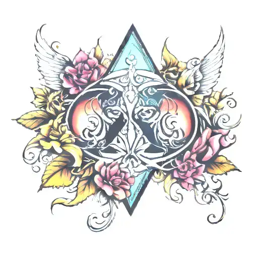 twin flame like aura tattoo design idea
