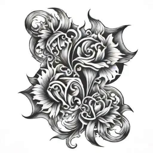 twin flames tattoo design idea