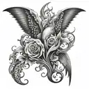 twin flame burns tattoo design idea