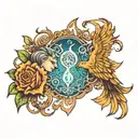 twin flame like aura tattoo design idea