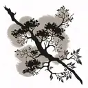 twin flame tree branch tattoo design idea