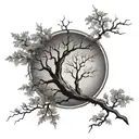 twin flame tree branch tattoo design idea