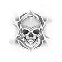Ocean Wave Blood Skull Surf  tattoo design idea