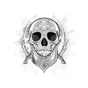 Ocean Wave Blood Skull Surf  tattoo design idea