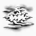 Cloud with fire tattoo design idea