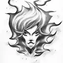 Cloud with fire tattoo design idea
