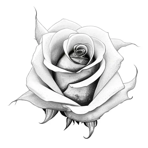long Rose symbolising growth  tattoo design idea