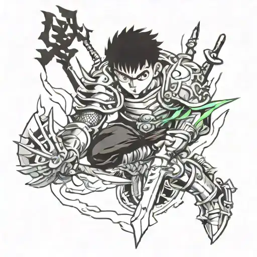 Guts from Berserk anime tattoo design idea