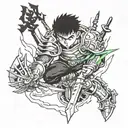 Guts from Berserk anime tattoo design idea