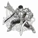 Guts from Berserk anime tattoo design idea