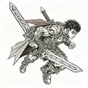 Guts from Berserk anime tattoo design idea