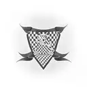 Checkered flag ribbon tattoo design idea