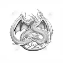 dragons family  tattoo design idea