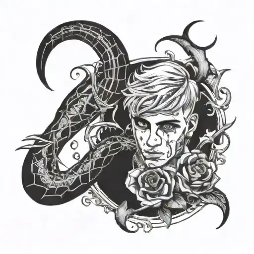 lil peep (rapper) and scorpio zodiac sign tattoo design idea